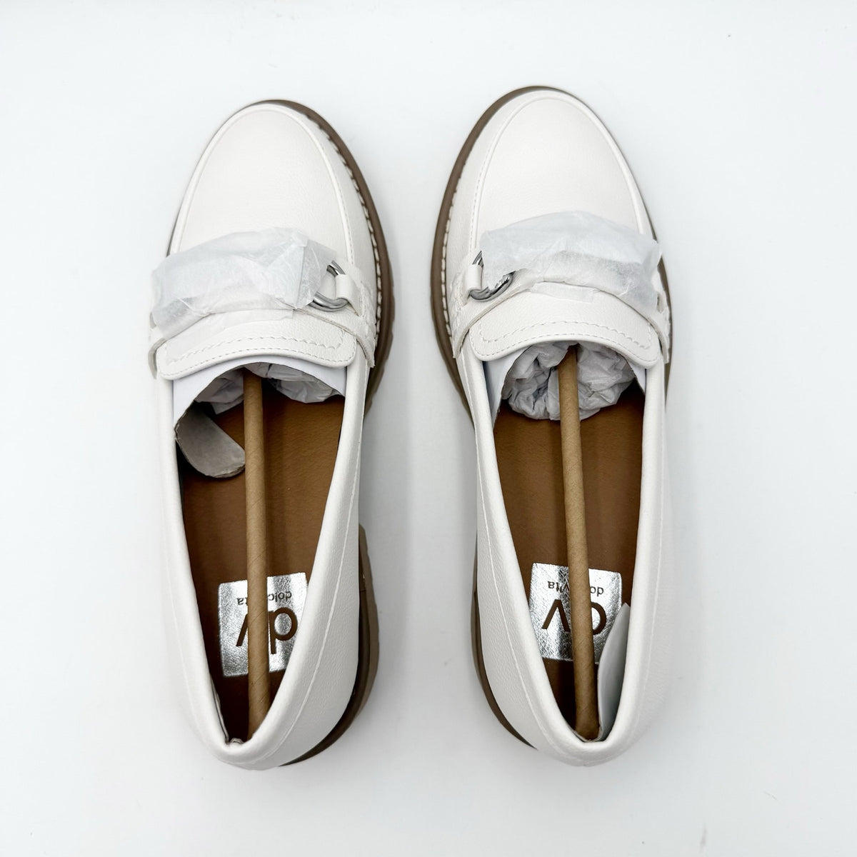 DV by Dolce Vita Womens Chressly Loafers Size 8.5 White Vegan Leather NWOB