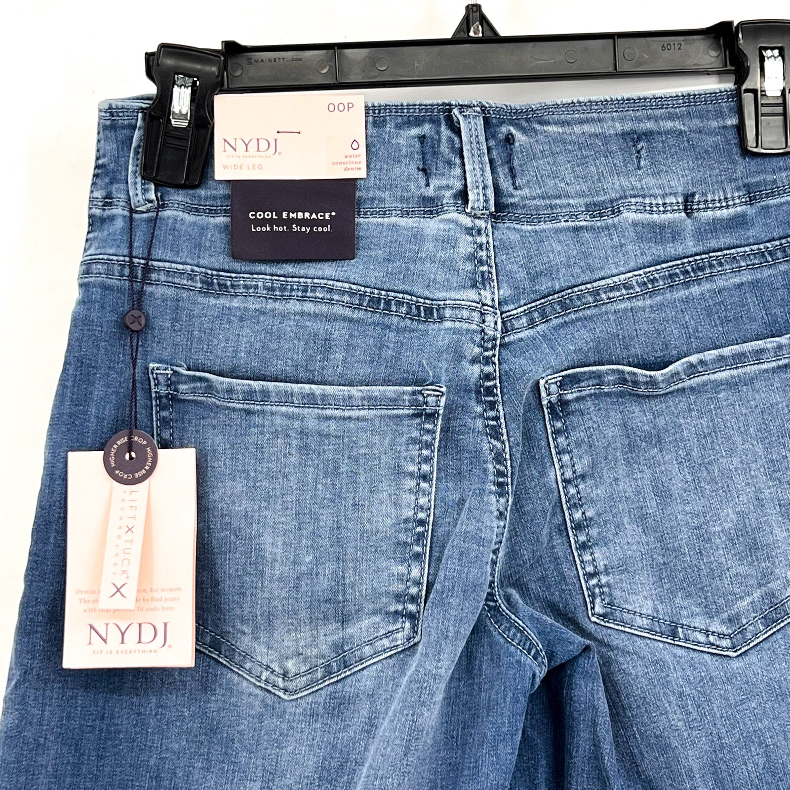 NYDJ Womens Cool Embrace Major Wide Leg Capri Jeans 00 PETITE Compass Blue NWT