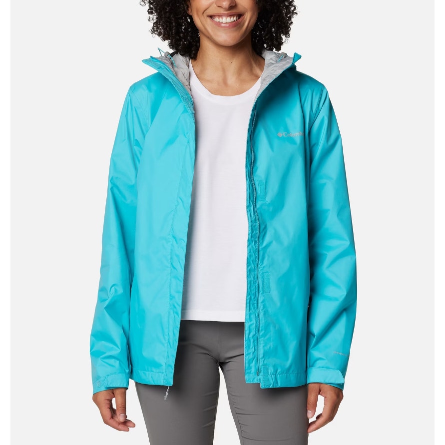 Columbia Women’s Arcadia II Rain Jacket XS Geyser Blue Hooded Waterproof NWT