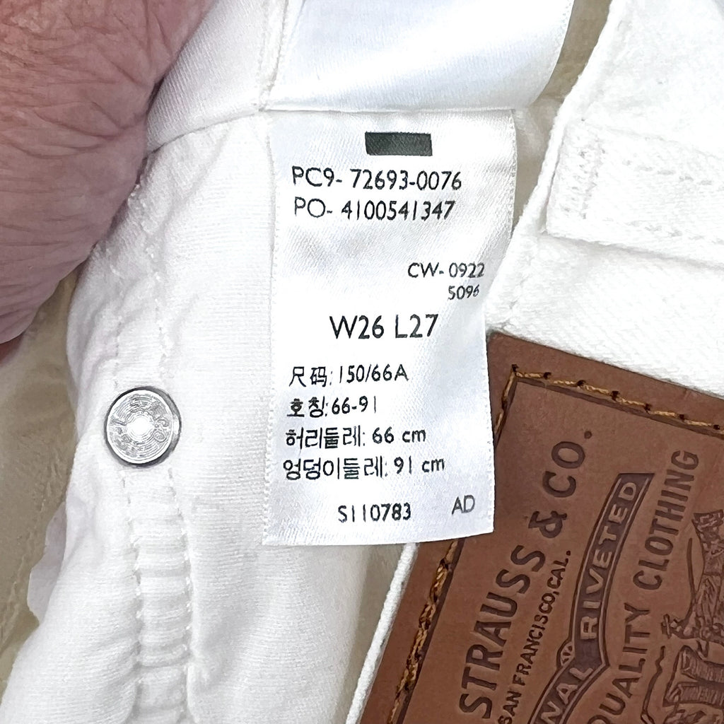 LEVI'S Women's Ribcage Straight Ankle Jeans 26x27 US 2 Cloud White 726930076 NWT