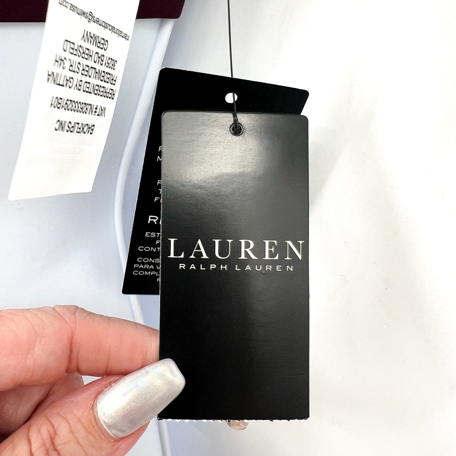 LAUREN RALPH LAUREN Banded V-Neck Bikini Top Size 10 Red Claret Beach Club NWT