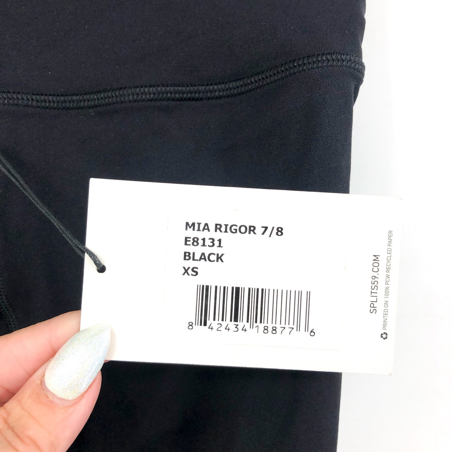 SPLITS59 Womens Mia Rigor 7/8 Leggings XS Black Crossover Waistband NWT
