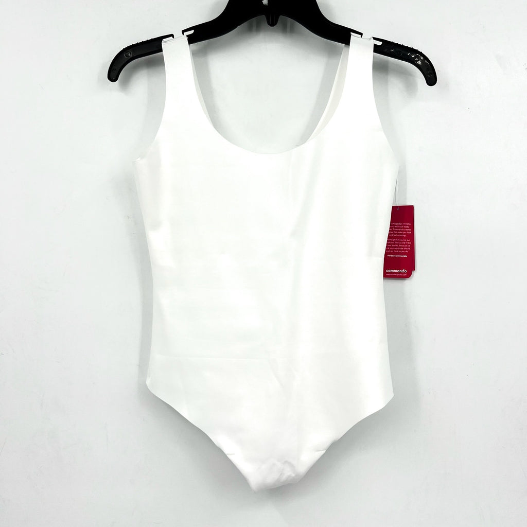 Commando Women's Neoprene Tank Bodysuit Medium White Stretch Sleeveless NWT
