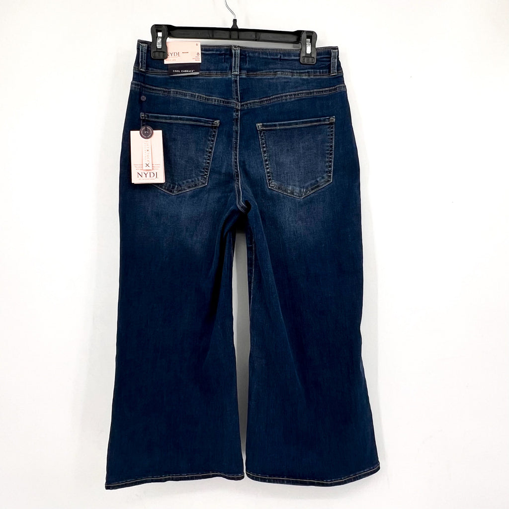 NYDJ Womens Major Wide Leg Capri Jeans Size 6 Serendipity Blue NWT