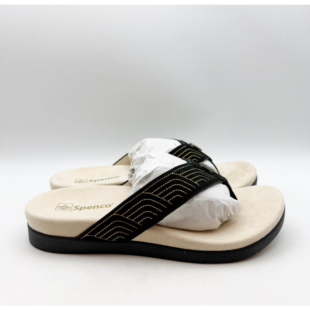 Spenco Waco Women's Laguna Ellie Flip Flop Sandal Size 7.5 WIDE EU 38 Black NIB