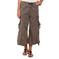 XCVI Women's Cargo Gaucho Crop Pants Large Beige Mink Lagenlook NWT