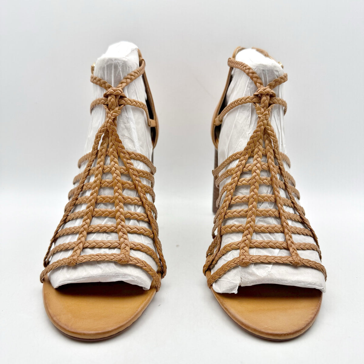 Vince Camuto Womens Ariah Heeled Sandals US 11 EU 43 Brown Leather NWOB