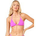 L*SPACE Lindsay Bikini Top XL Pink Bright Fuchsia Ribbed Triangle NWT