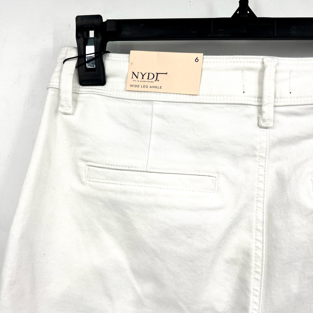 NYDJ Women's Mona Wide Leg Trouser Ankle Jeans Size 6 Optic White Denim NWT