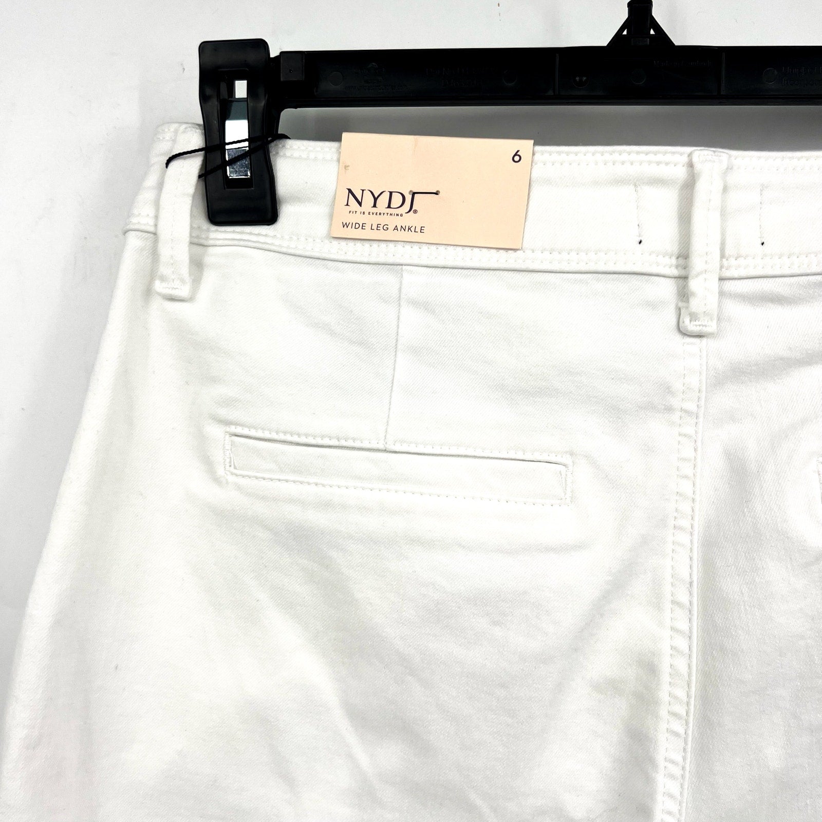 NYDJ Women's Mona Wide Leg Trouser Ankle Jeans Size 6 Optic White Denim NWT