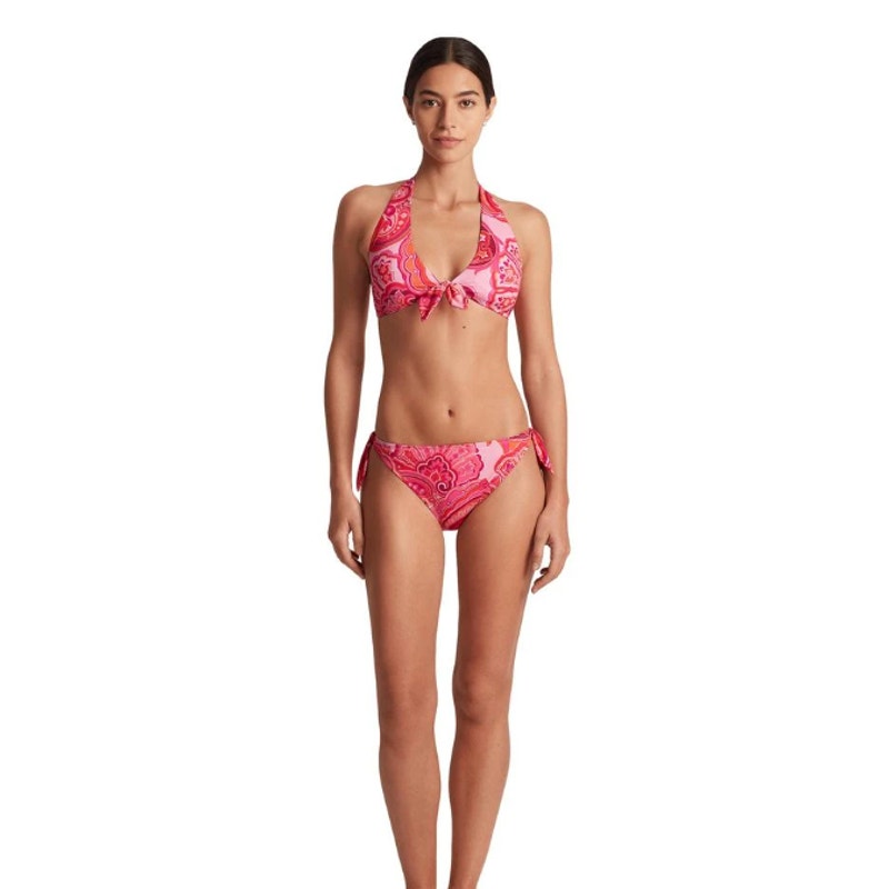 LAUREN RALPH LAUREN Provence Paisley Hipster Bottom Size 4 Pink Side Tie NWT