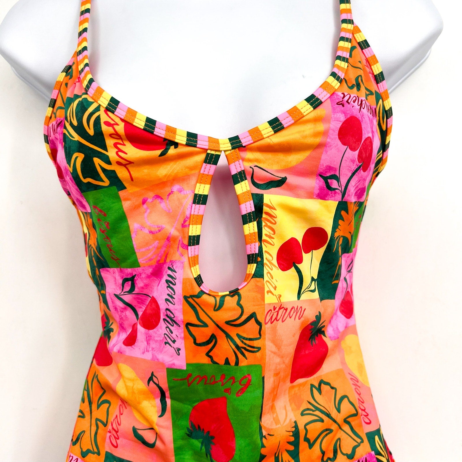 BEACH RIOT Women's Priscilla One Piece Swimsuit Medium Pink Fruit Market NWT
