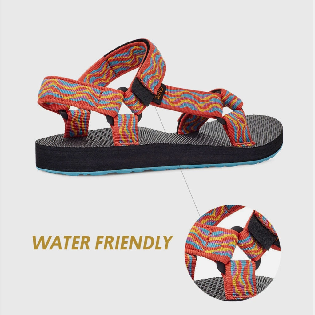 Teva Womens Original Universal Revive Sandals Size 6 EU 37 Orange Blue NIB