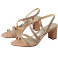 Naturalizer Womens Vanessa Heeled Sandals Size 8.5 Beige Suede Rhinestone NIB