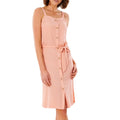 RIP CURL Women's Tallows Spot Midi Dress Large Coral Pink Sleeveless Belt NWT