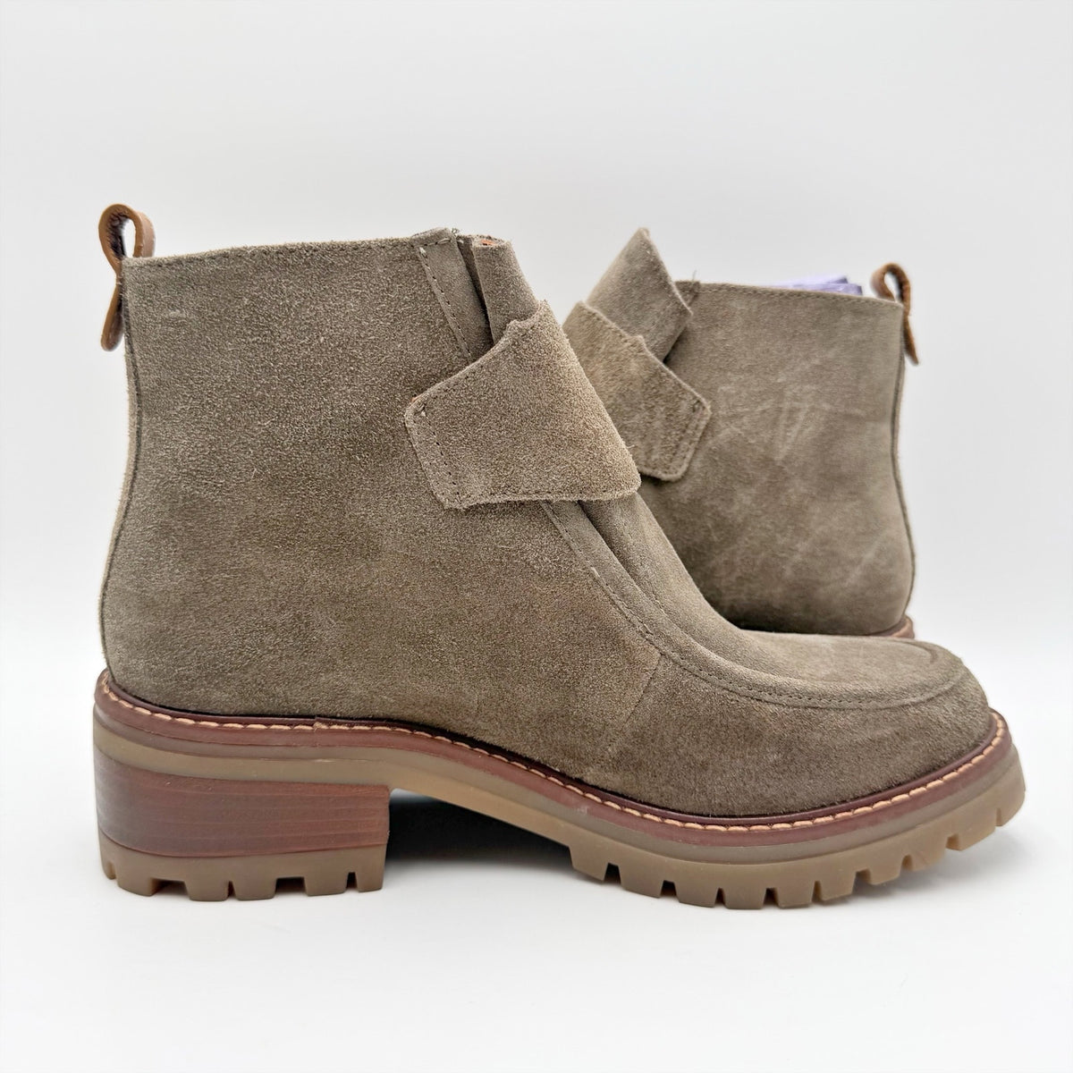 Kenneth Cole Gentle Souls Womens Baden Ankle Boots Size 8 M Grey Suede NIB