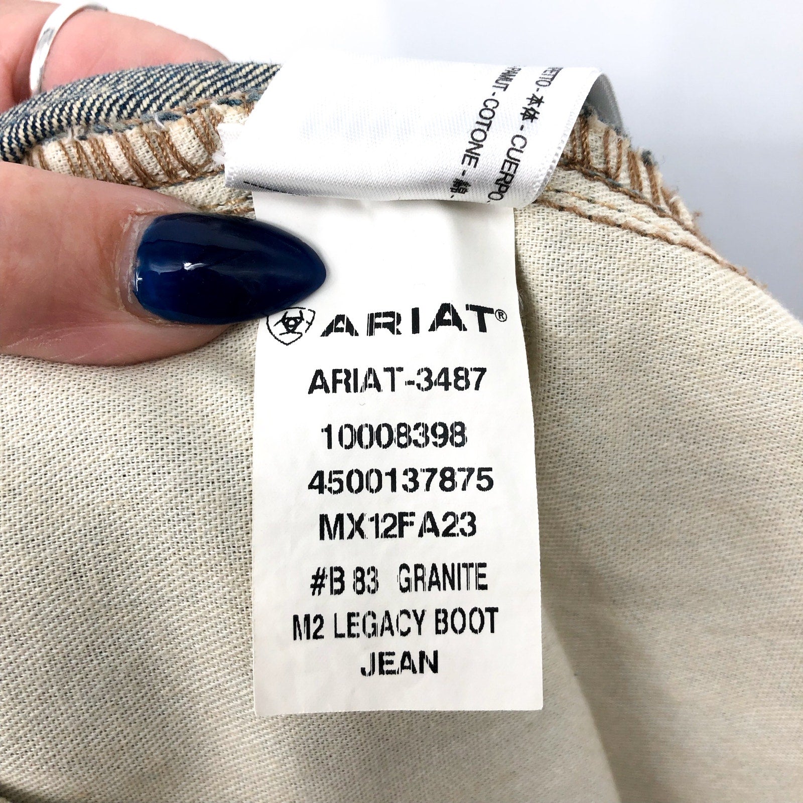ARIAT Mens M2 Relaxed Legacy Boot Cut Jeans 40x34 Blue Wash Granite NWT