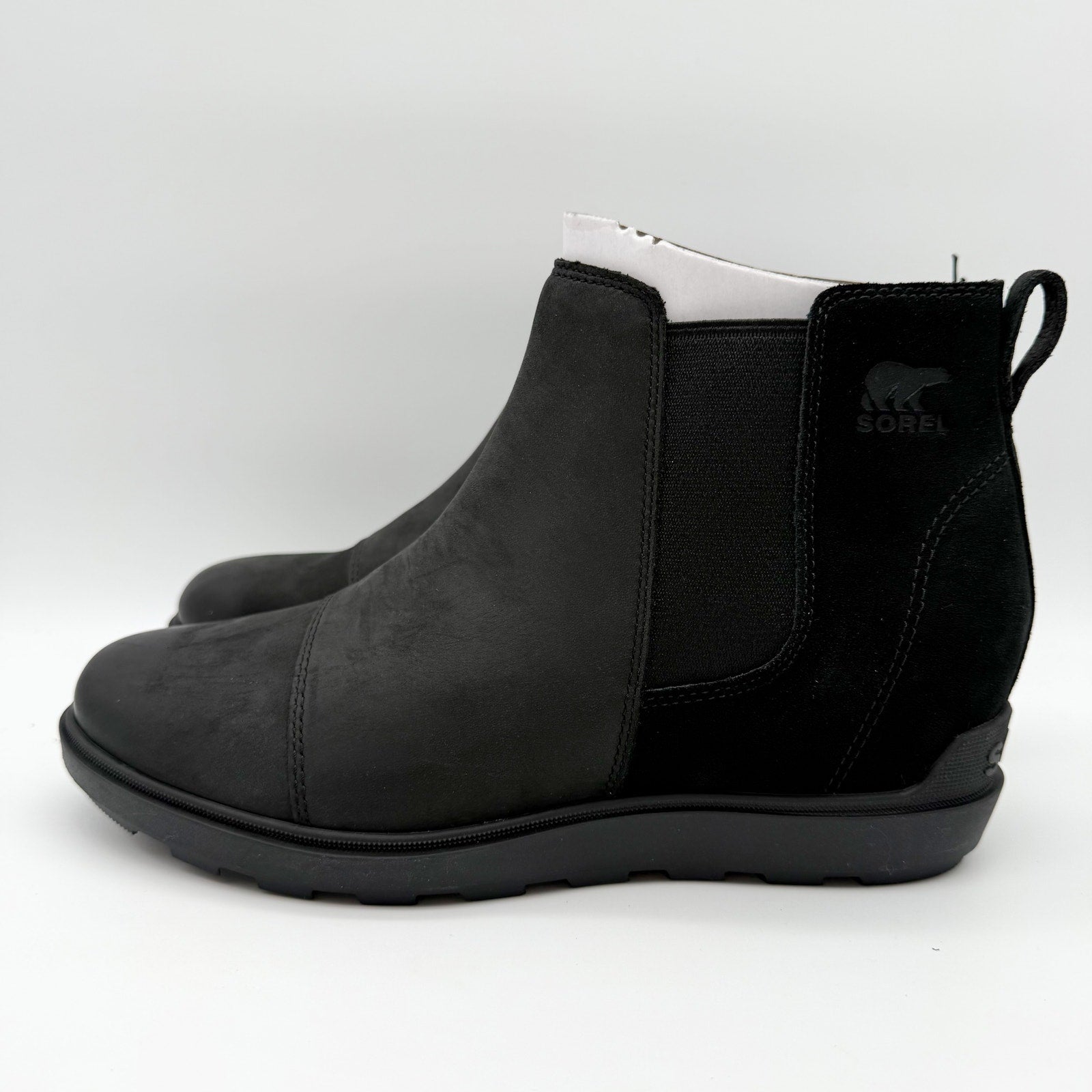 Sorel Womens Evie ll Chelsea Ankle Bootie US 11 EU 42 Black Suede Waterproof NIB