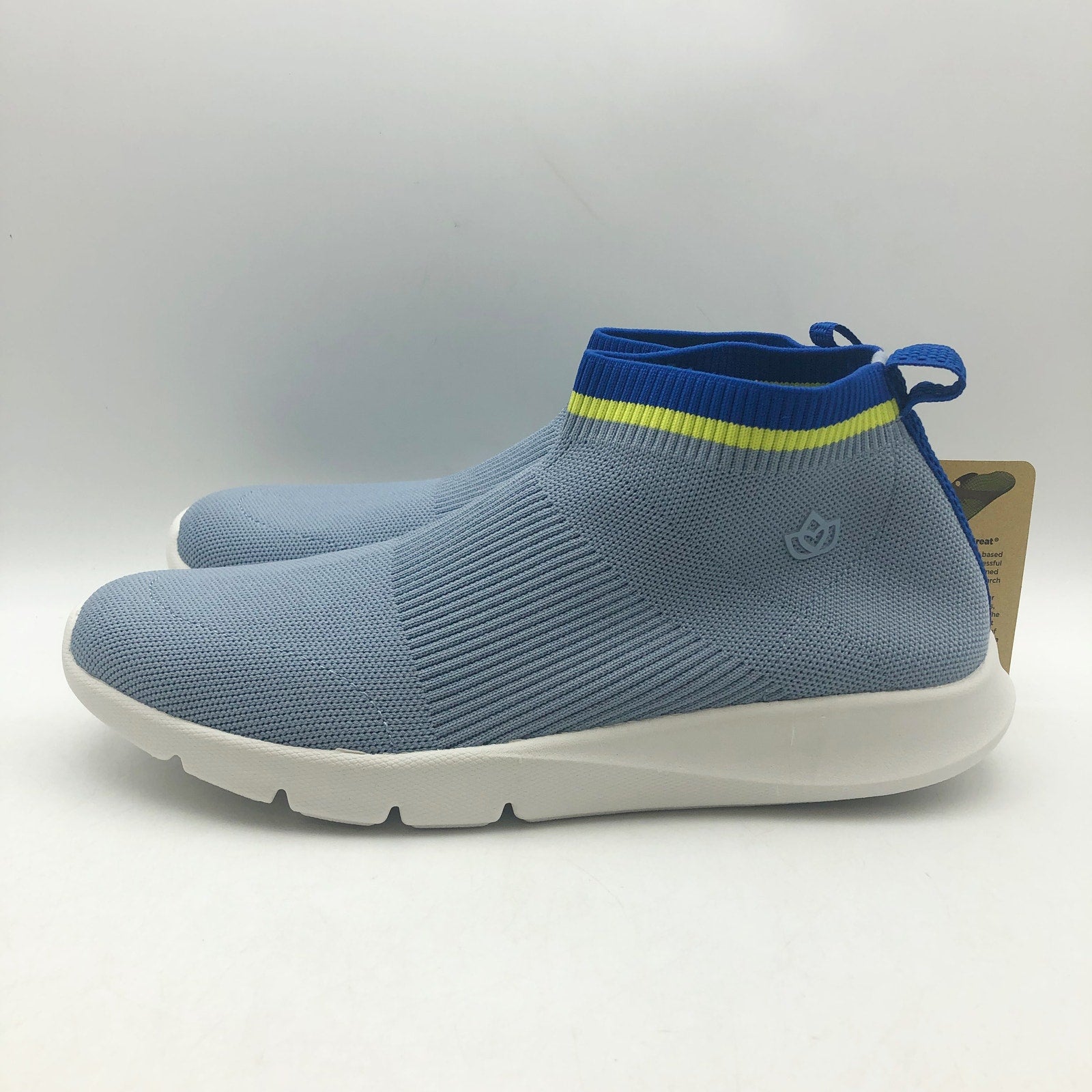 Spenco Womens Pure Love Knit Casual Sneakers Size 9.5 WIDE Fog Blue NIB