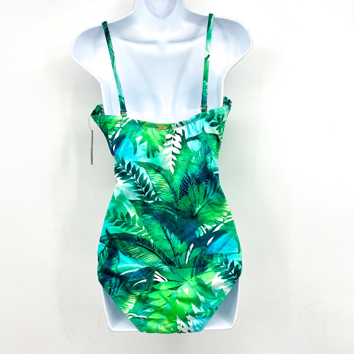 LAUREN RALPH LAUREN Women's One-Piece Swimsuit Size 10 Green Cartago Palms NWT