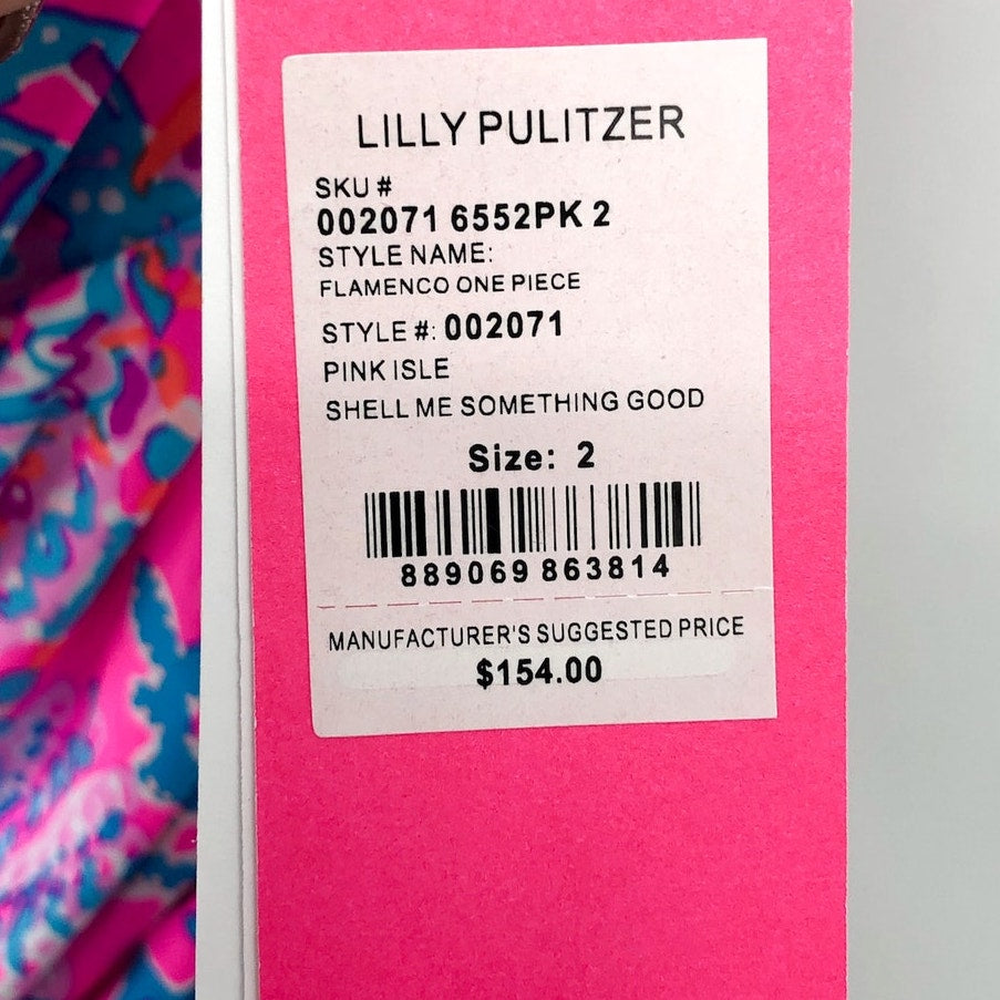 LILLY PULITZER Flamenco One Piece Pink Isle Shell Me Something Good Size 2