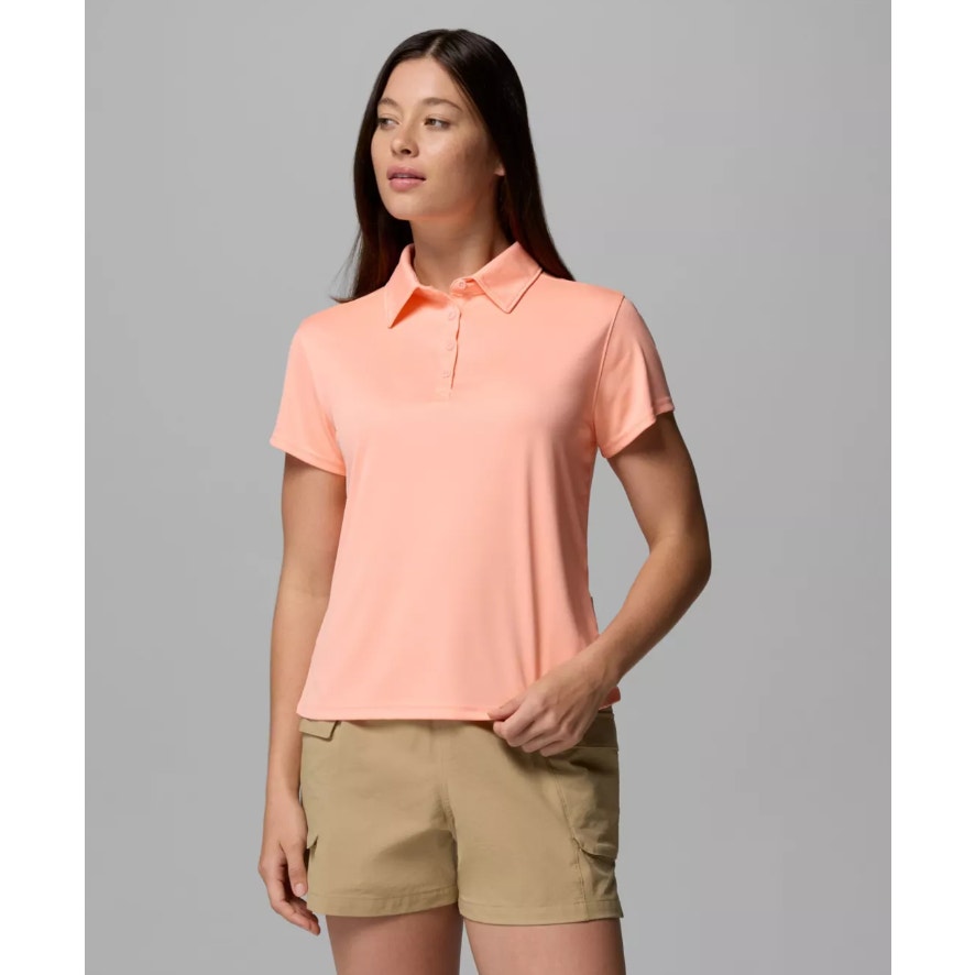 COLUMBIA Women's PFG Tidal Tee Polo Shirt Small Tiki Pink Short Sleeve NWT