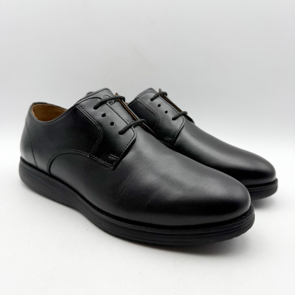 Johnson & Murphy Kids Upton Plain Toe Oxford Shoes US 7 M Black Leather NIB