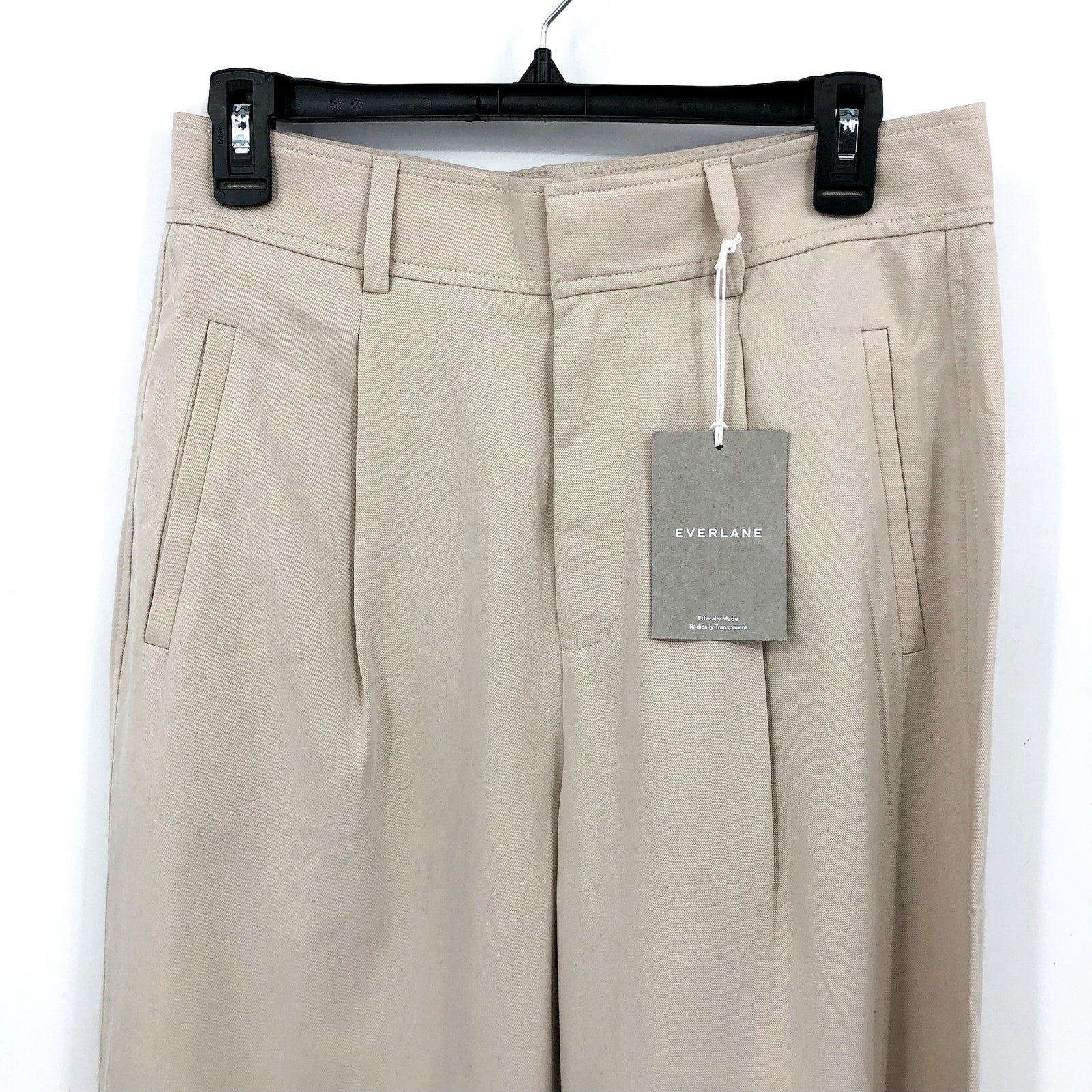 EVERLANE Women's Way High Drape Pants Size 12S Khaki 29" Inseam Sandstone NWT