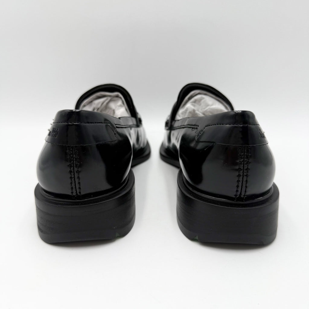 Franco Sarto Womens Eden Studded Loafers Size 8.5 M EU 39 Black Slip On NWOBl
