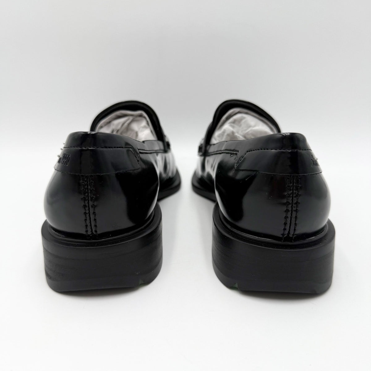 Franco Sarto Womens Eden Studded Loafers Size 8.5 M EU 39 Black Slip On NWOBl