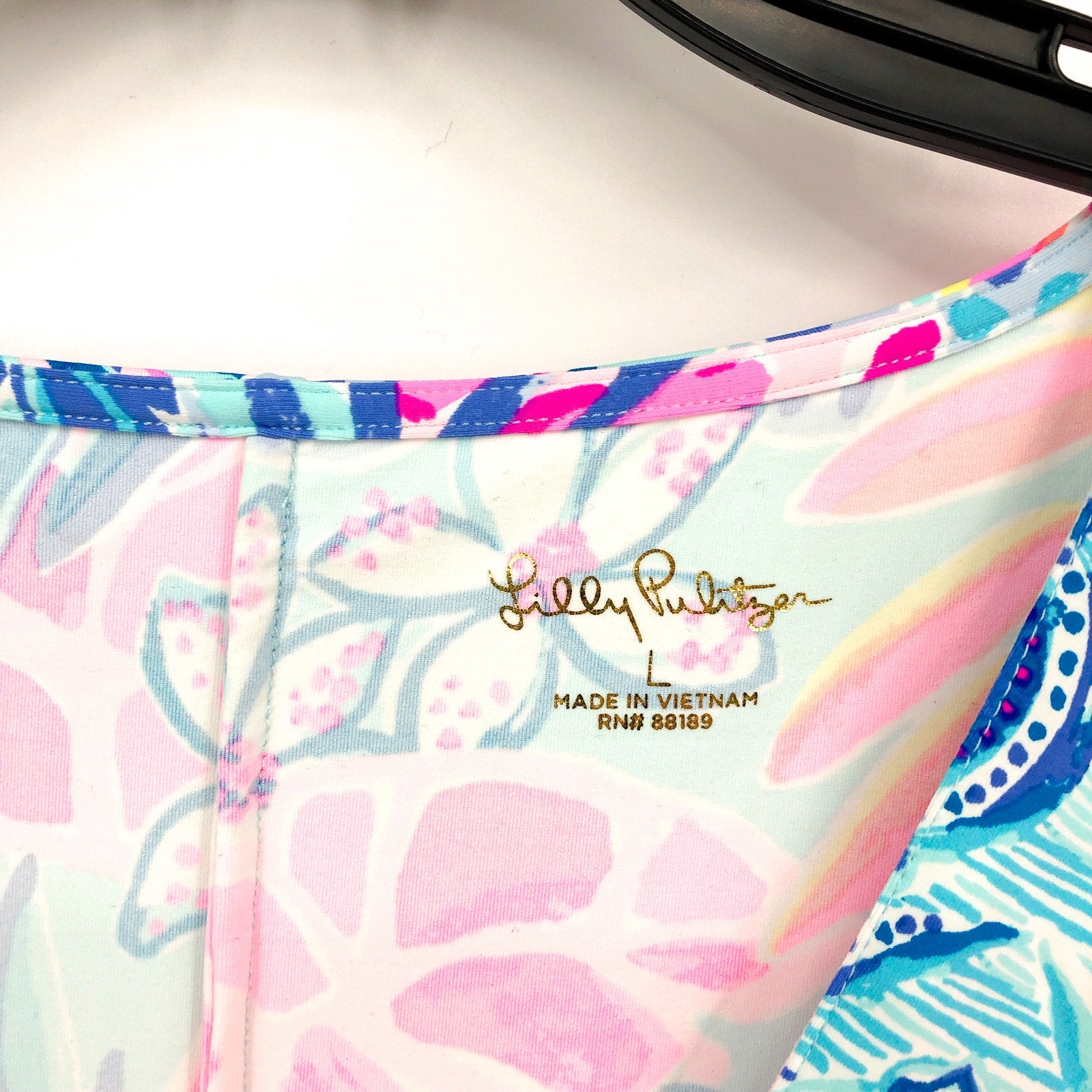 LILLY PULITZER Skyla Caftan Cover-up Large Blue Pink Rainforest Retreat NWT