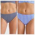 TOMMY BAHAMA Coastline Stripe Reversible Bikini Bottoms Small Blue White NWT