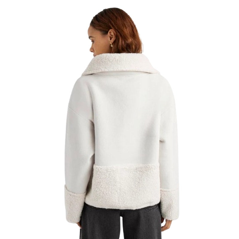 Splendid Womens Sienna Teddy Jacket Size XS Light Grey Pullover NWT