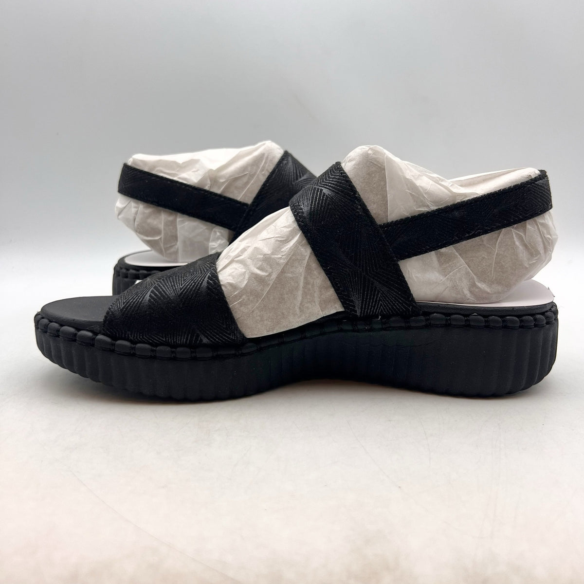 SKECHERS Womens Wilshire Boulevard Illusion of Love Sandals Size 7 Black NIB