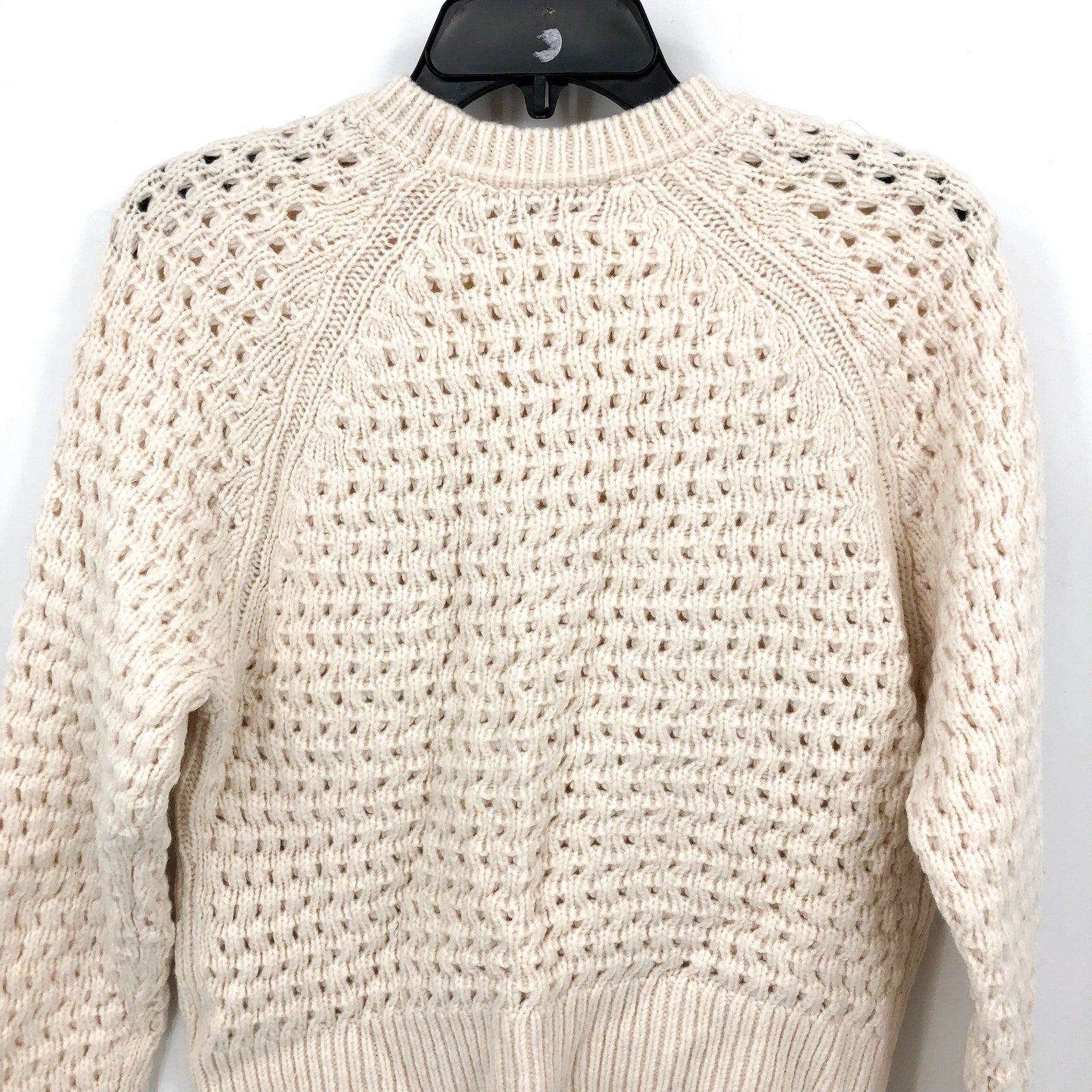 Everlane Womens Cloud Oversized Crew Sweater Small Cream Bone Textured Knit NWOT