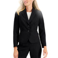LE SUIT Women's Two Button Blazer Jacket 12 Petite Black Notch Lapel Collar NWT