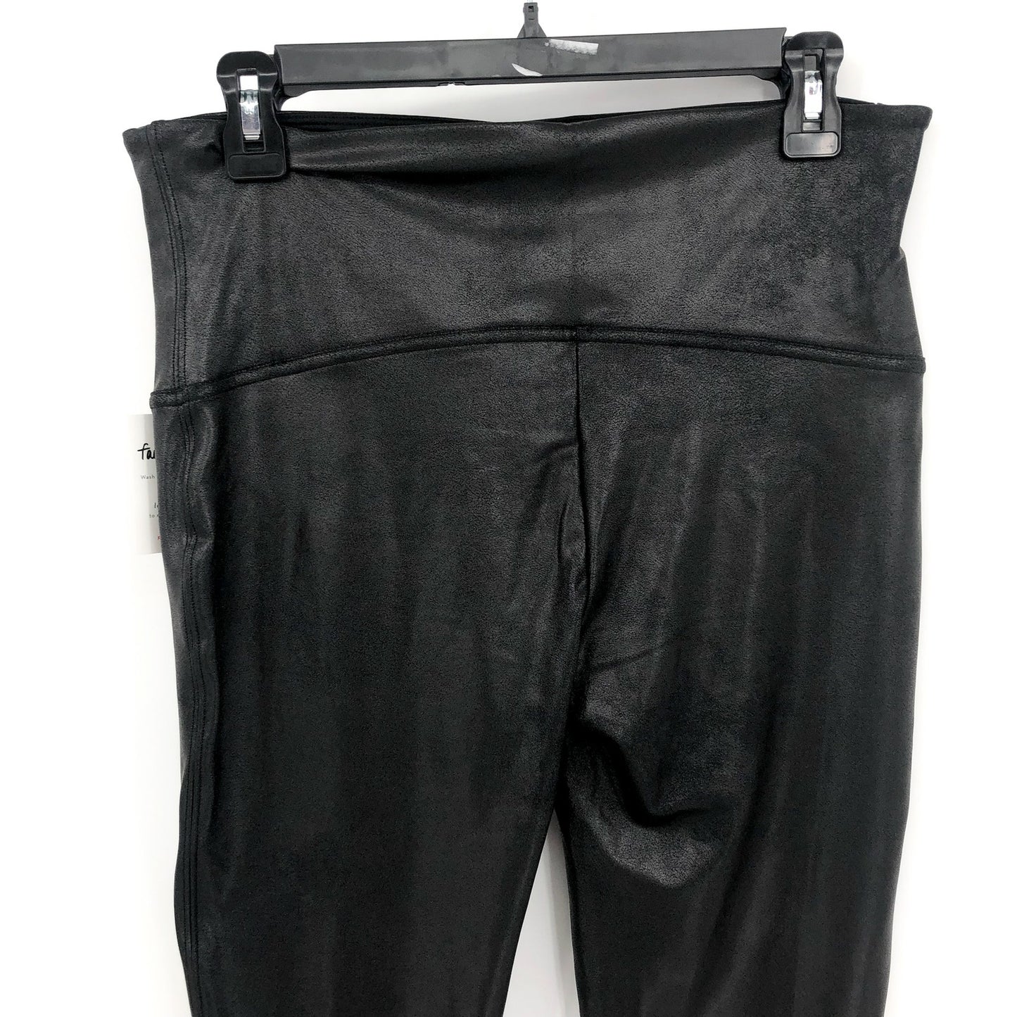 SPANX Women's SpanxShape Faux Leather Leggings 1X Petite Black High Waisted NWT