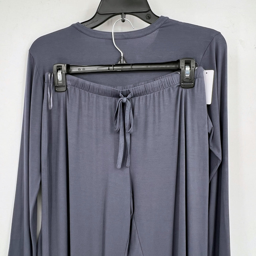 NATORI Women's Feathers Essentials Pajama Set XS Blue Long Sleeve Jersey NWT