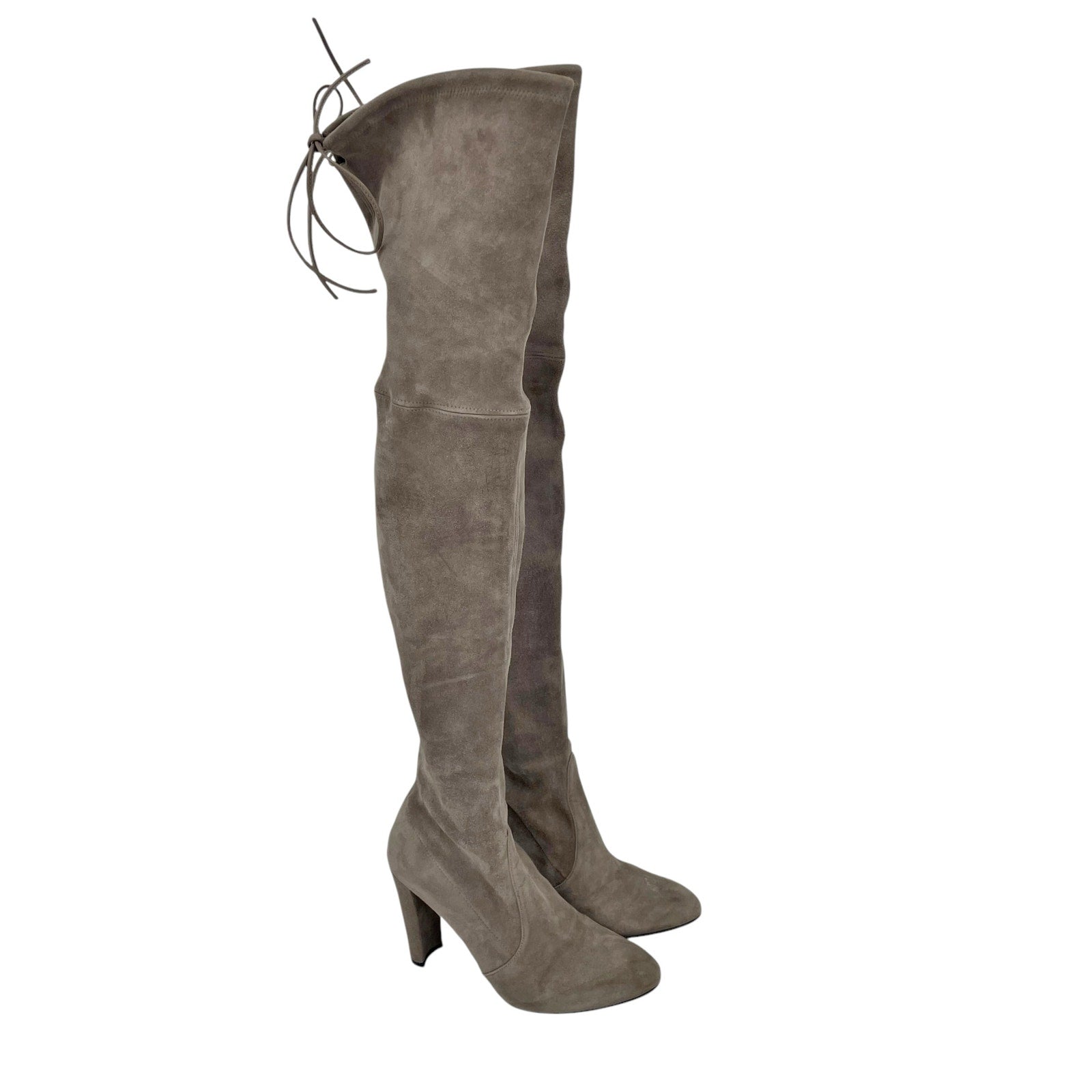 Stuart Weitzman Womens Highland High Heel Over the Knee Boot US 6 Grey Suede GUC