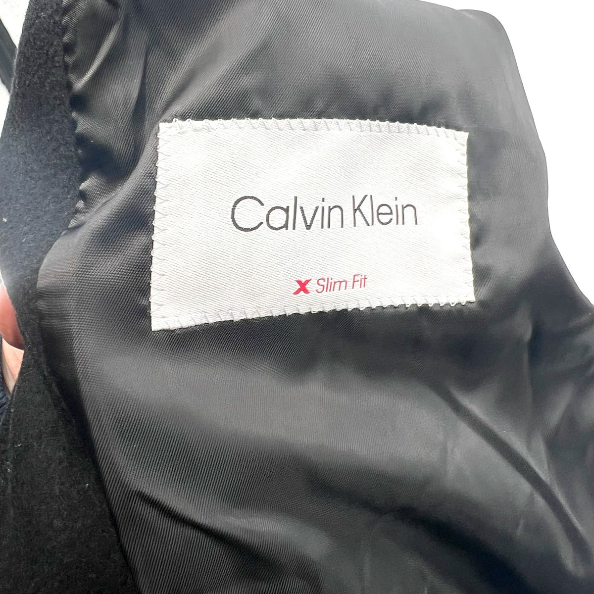 CALVIN KLEIN Men's Mayden Slim-Fit Overcoat 44R Black Wool Blend $495 NWOT