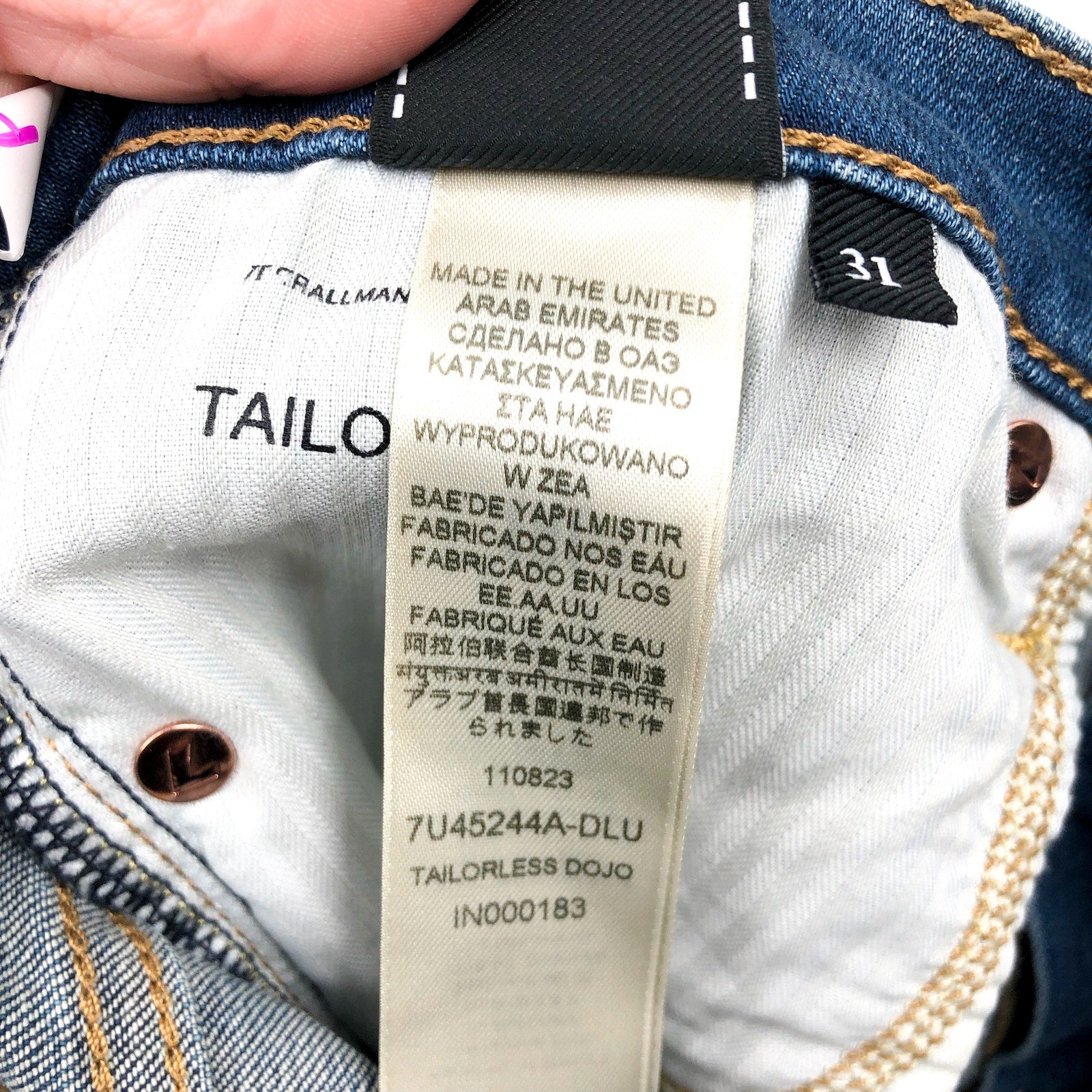 7 FOR ALL MANKIND Tailorless Dojo Jeans Size 31 Blue Disautlght Wash NWT