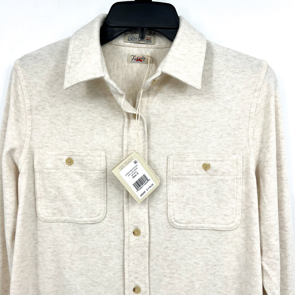 FAHERTY Men's Legend Sweater Shirt Small Off White Heather Long Sleeve NWT