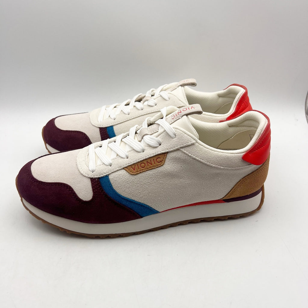 Vionic Womens Monarch Casual Sneakers Size 10 EU 41 Off White Multi Suede NIB