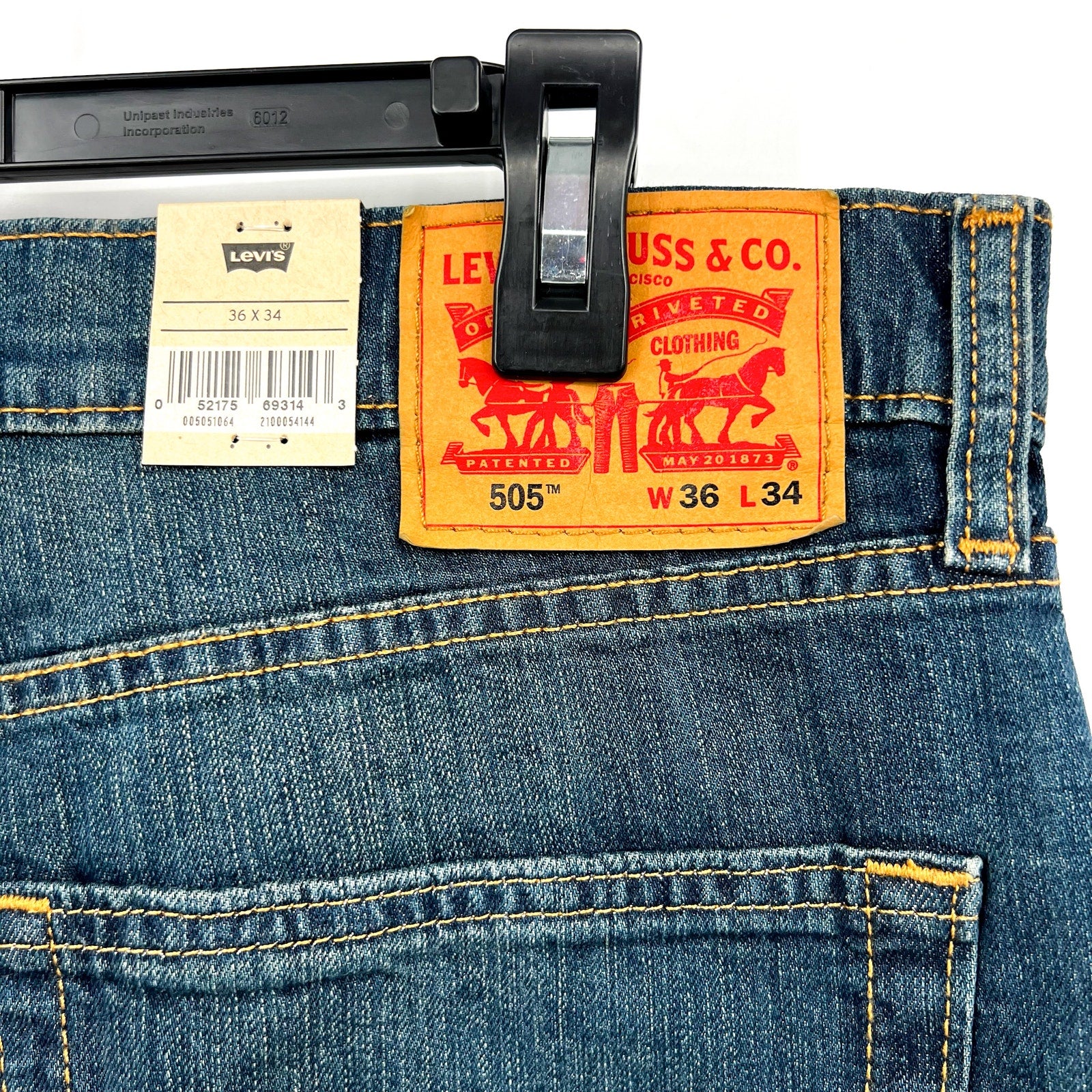 LEVI'S Men's 505 Straight Fit Jeans 36x34 Blue Cash Wash Stretch 005051064 NWT