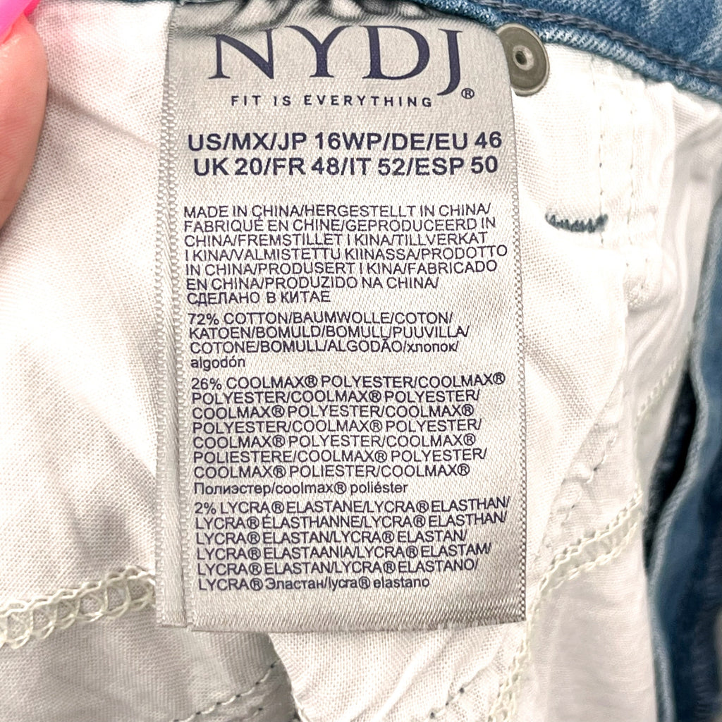 NYDJ Womens Margot Girlfriend Jeans Size 16W PETITE Kingston Blue NWT