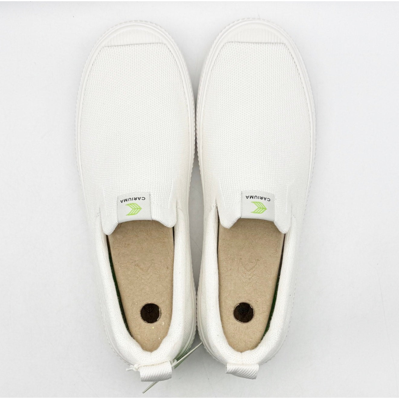 Cariuma IBI Slip On Sneakers Womens 8.5 Mens 7 All White Knit Bamboo NIB