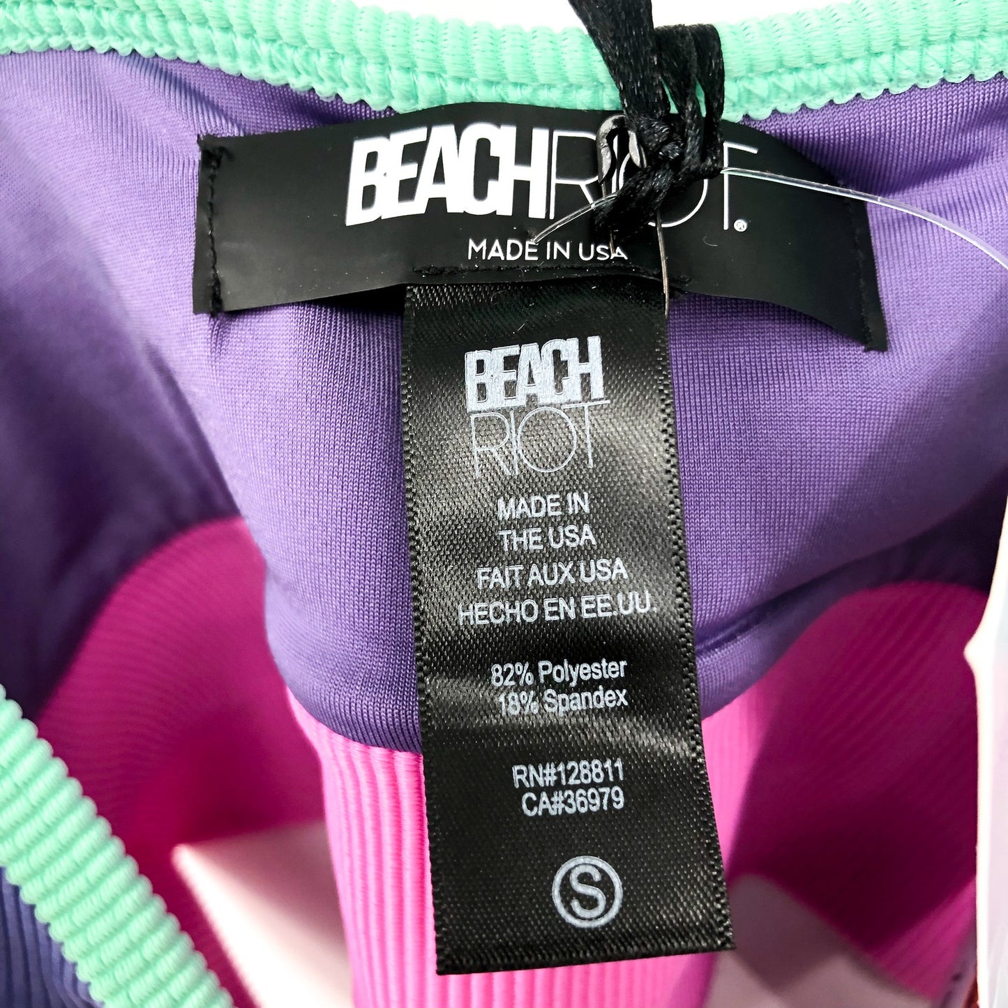 BEACH RIOT Women's Eva Top Size Small Blue High Tide Colorblock Scoop Neck NWT