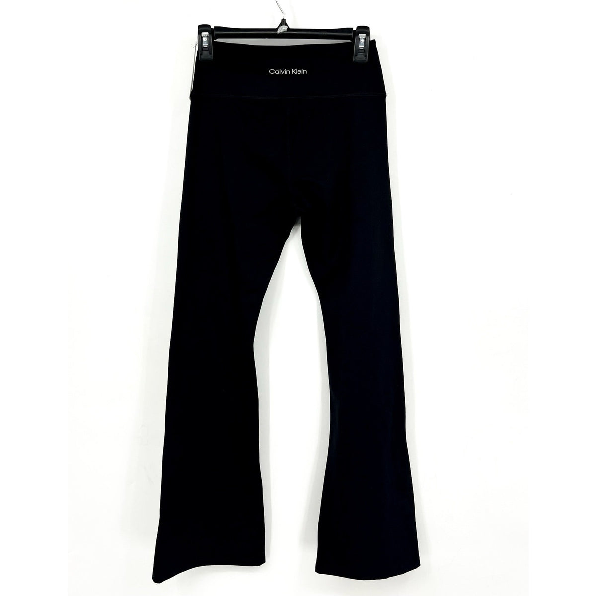 CALVIN KLEIN Women's Flared Gym Leggings Small Black Elastic Waist NWT