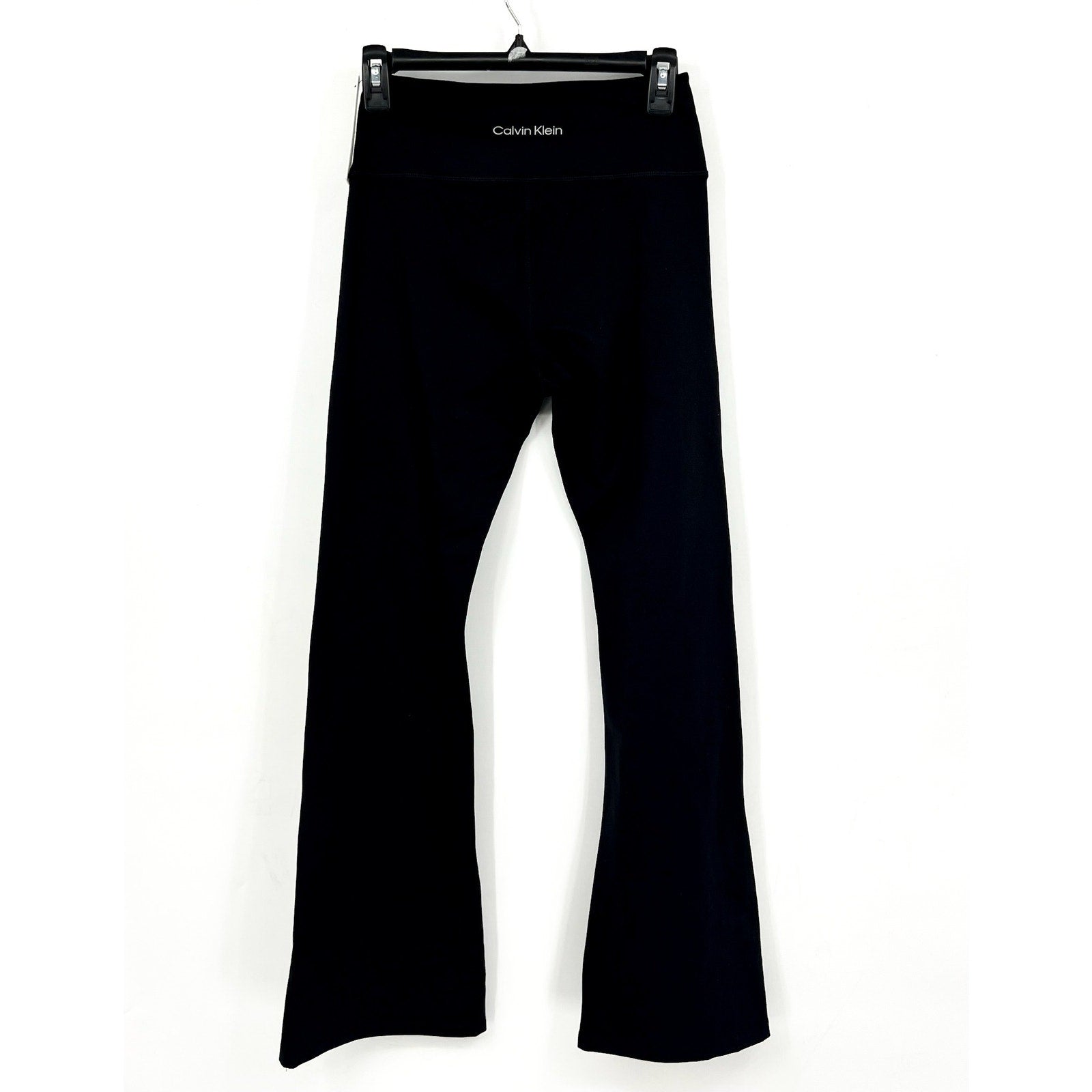 CALVIN KLEIN Women's Flared Gym Leggings Small Black Elastic Waist NWT