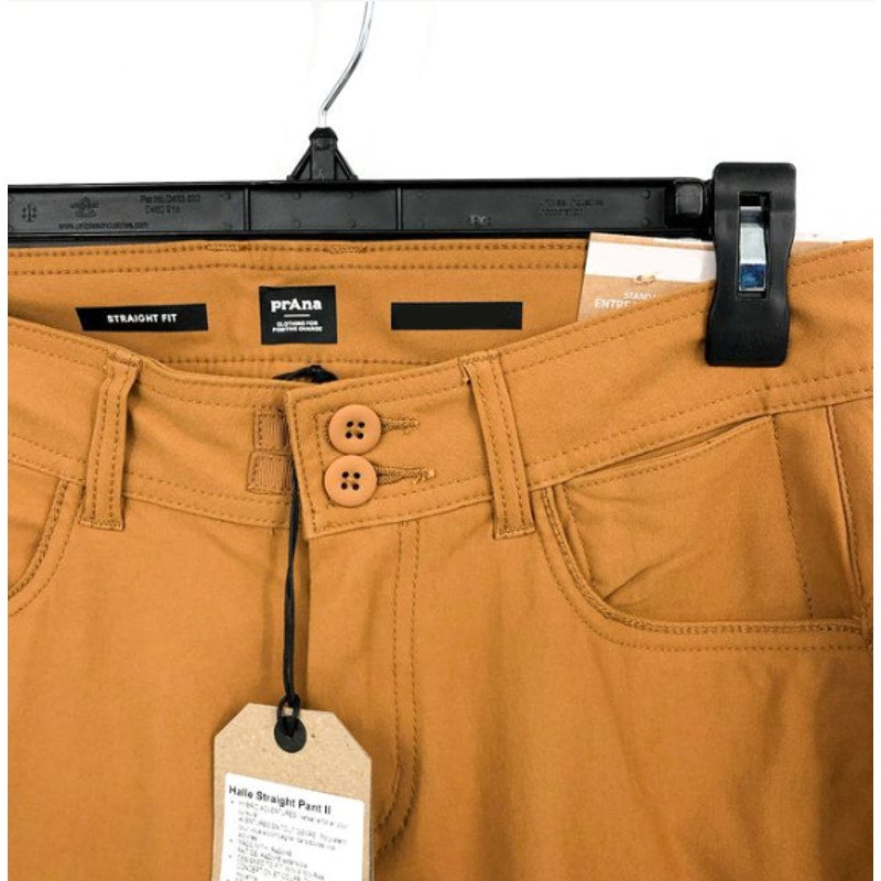 PRANA Women's Halle Straight Pants II Size 10 Tall Tan Earthbound 34" Inseam NWT